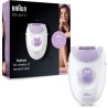 Braun Silk-épil 3 Épilateur Électrique Femme, Blanc/Violet, Retire en douceur les poils, Résultat durent longtemps, SE3-3170