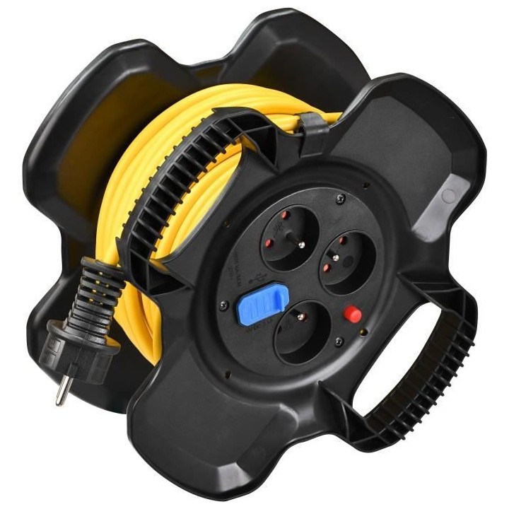 Enrouleur de câble COMPACT X-GUM BRENNENSTUHL 15m - 3 prises + 2 Port
