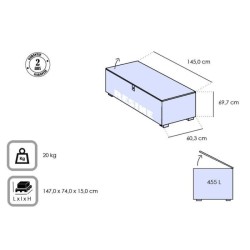 KETER - Coffre de rangement extérieur en résine 455 litres Gris - Malle de jardin