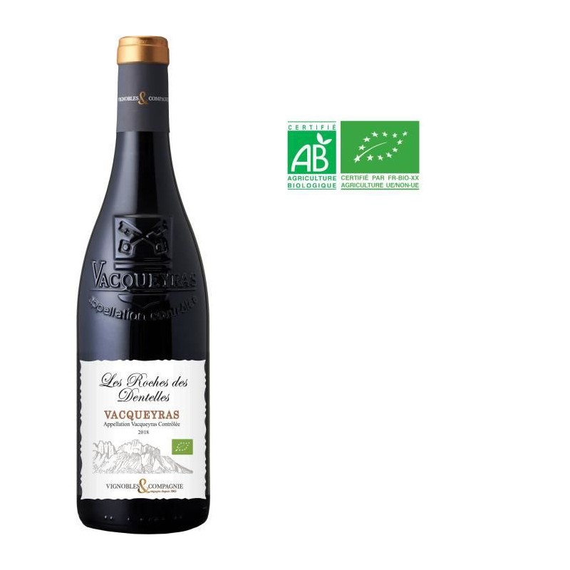 Les Roches des Dentelles 2018 AOC Vacqueyras - Vin rouge de la Vallée du Rhône - Bio