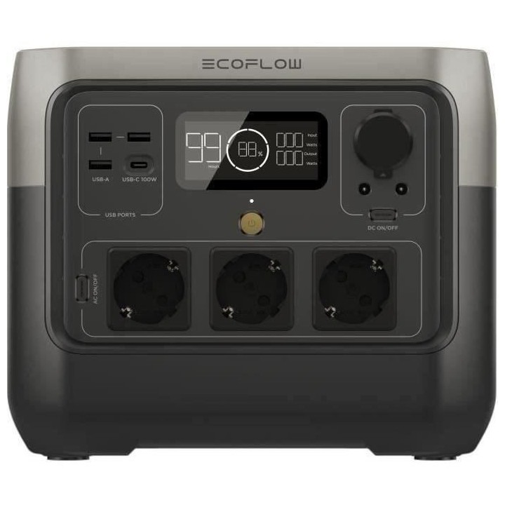 générateur electrique portable RIVER 2 PRO, 768Wh, 3 sortie CA - 800