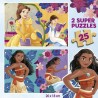 DISNEY PRINCESS (BELLA + VAIANA) - 2 puzzles en bois