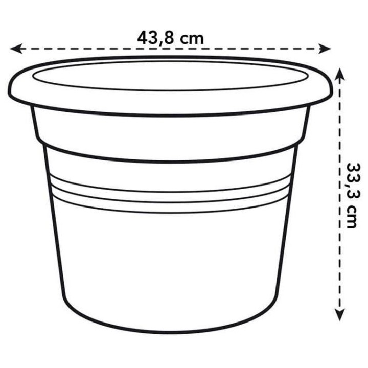 Pot De Fleurs Rond GREEN BASICS - Plastique - Ø45 - Leaf Green