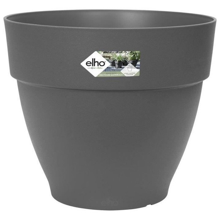 Pot De Fleurs Rond VIBIA - Plastique Réservoir - Ø40 - Anthracite