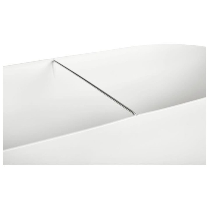 Planteur Ovale GREENVILLE - Plastique - Avec roulettes - Ø60 - Blanc