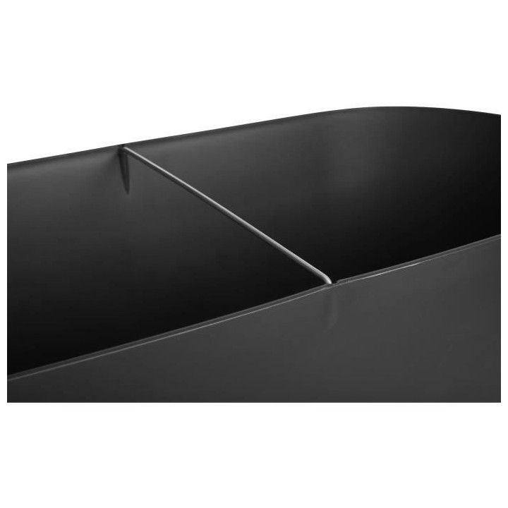 Planteur Ovale GREENVILLE - Plastique - Avec roulettes - Ø60 - Noir