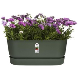 Planteur Ovale GREENVILLE - Plastique - Avec roulettes - Ø60 - Leaf Green