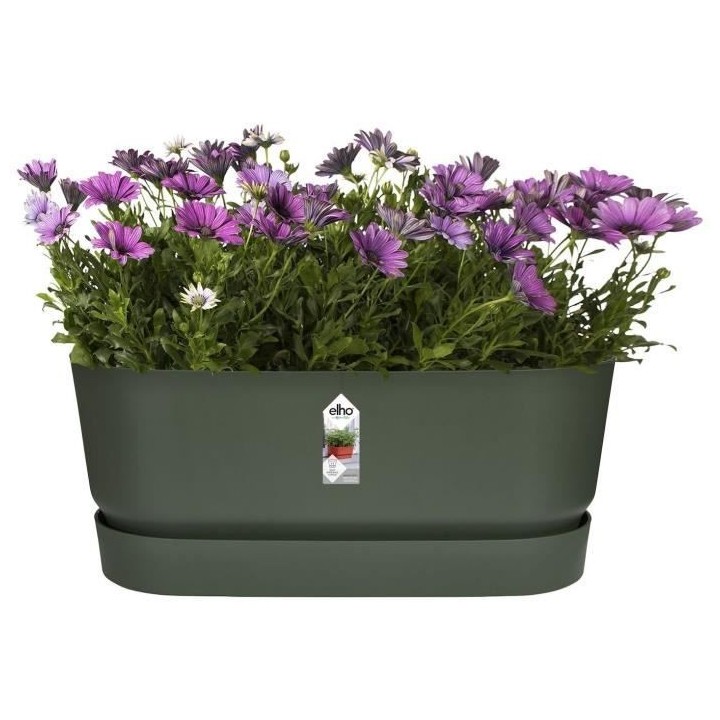 Planteur Ovale GREENVILLE - Plastique - Avec roulettes - Ø60 - Leaf G