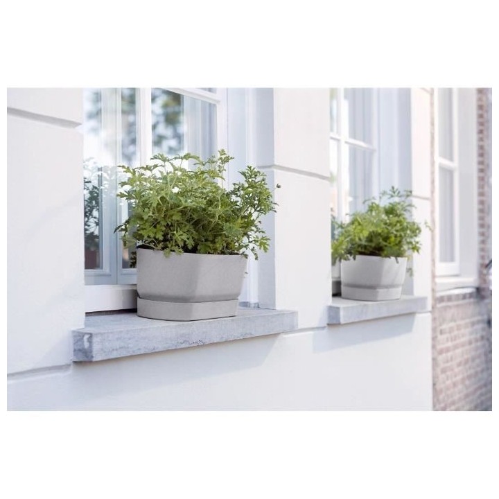 Planteur Ovale GREENVILLE - Plastique - Ø70 - Living ciment