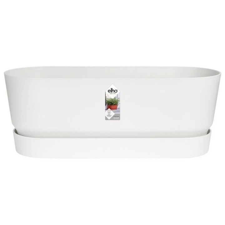 Planteur Ovale GREENVILLE - Plastique - Ø50 - Blanc