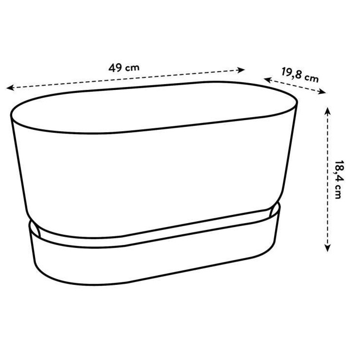 Planteur Ovale GREENVILLE - Plastique - Ø50 - Blanc