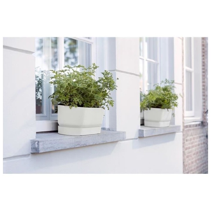 Planteur Ovale GREENVILLE - Plastique - Ø50 - Blanc