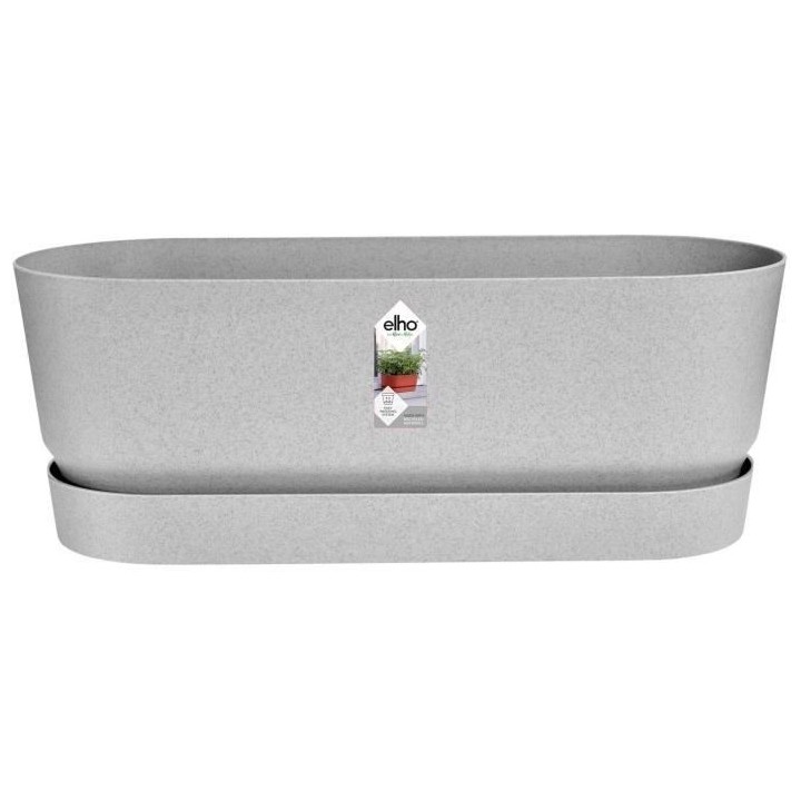 Planteur Ovale GREENVILLE - Plastique - Ø50 - Living ciment