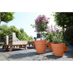 Pot De Fleurs Rond VIBIA - Plastique Réservoir - Ø35 - Anthracite