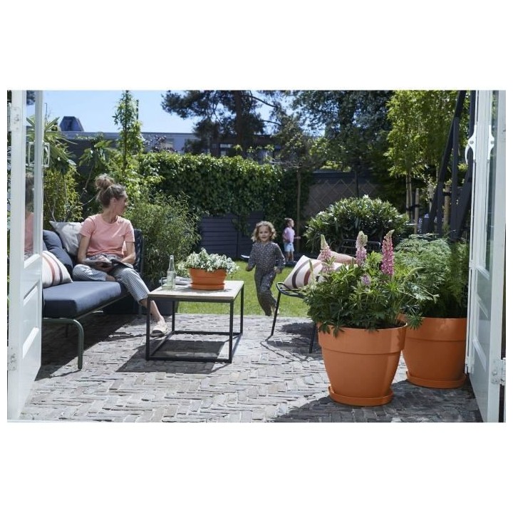 Pot De Fleurs Rond VIBIA - Plastique Réservoir - Ø40 - Terre cuite