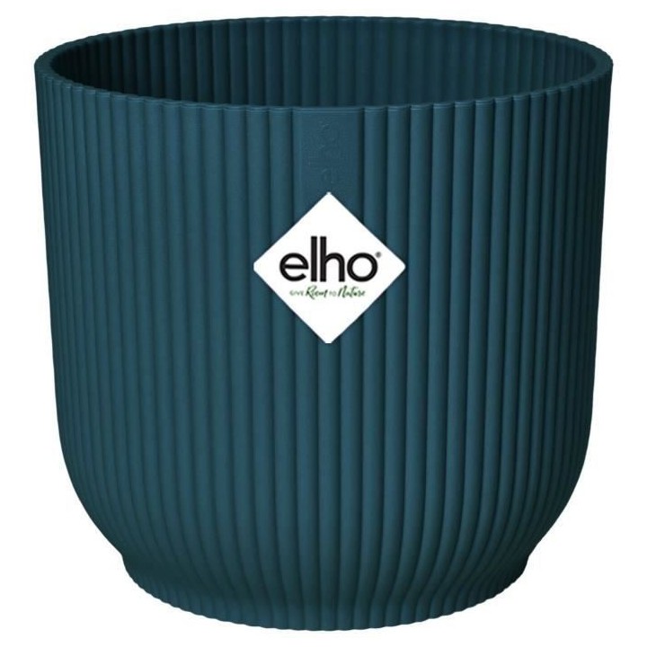 Pot De Fleurs Rond VIBES - Plastique - Ø25 - Bleu Foncé