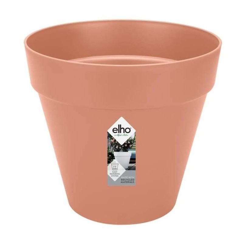 Pot De Fleurs Rond LOFT URBAN - Plastique - Percé - Réservoir - Avec roulettes - Ø50 - Vert