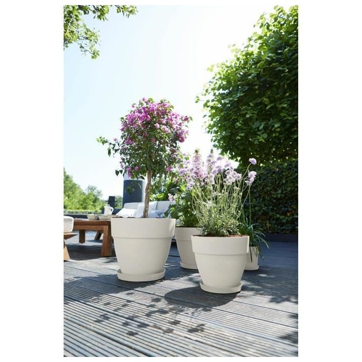 Pot De Fleurs Rond VIBIA - Plastique Réservoir - Ø40 - Blanc