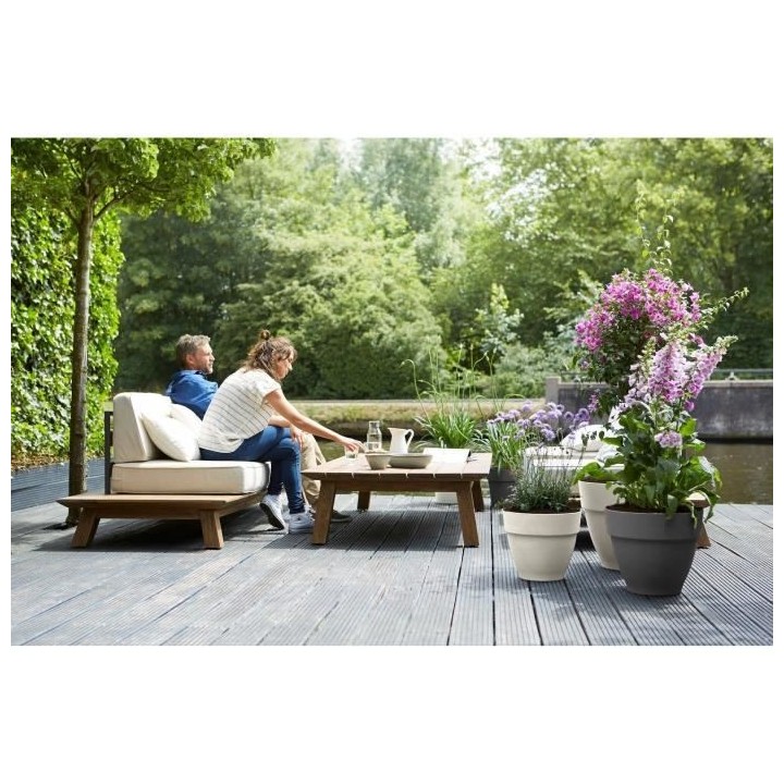 Pot De Fleurs Rond VIBIA - Plastique Réservoir - Ø40 - Blanc