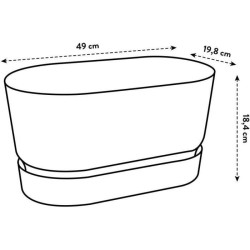 Planteur Ovale GREENVILLE - Plastique - Ø70 - Blanc