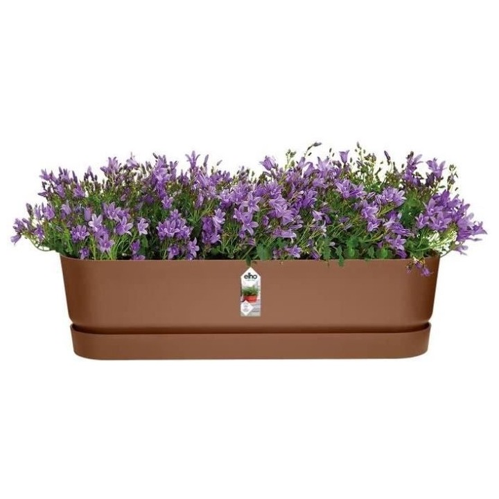 Planteur Ovale GREENVILLE - Plastique - Ø70 - Marron Glacé