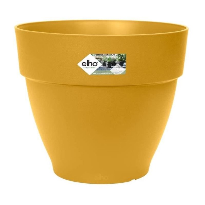 Pot De Fleurs Rond VIBIA - Plastique Réservoir - Ø40 - Jaune Miel