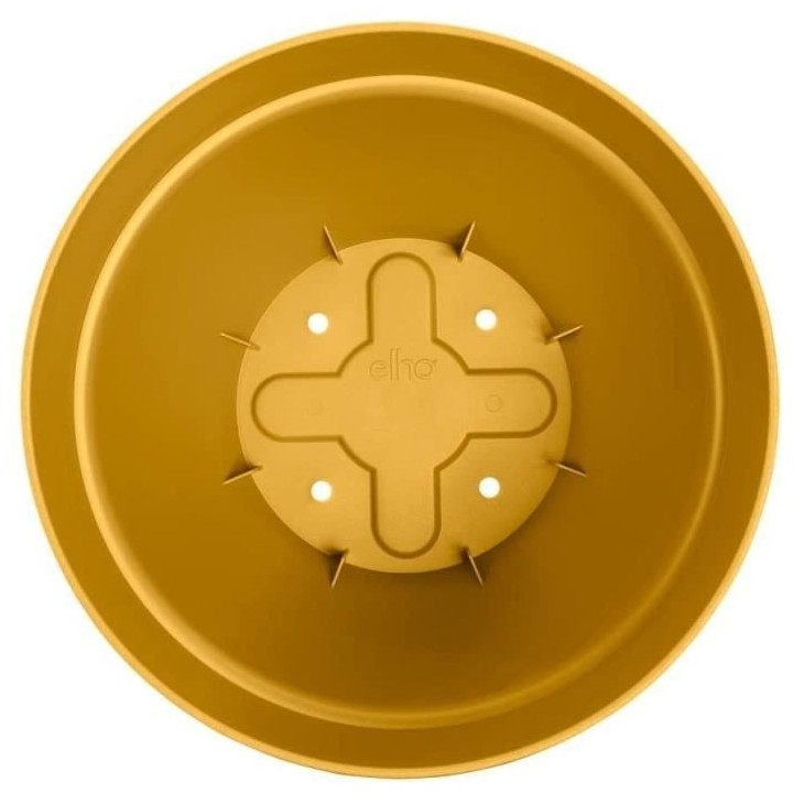 Pot De Fleurs Rond VIBIA - Plastique Réservoir - Ø40 - Jaune Miel