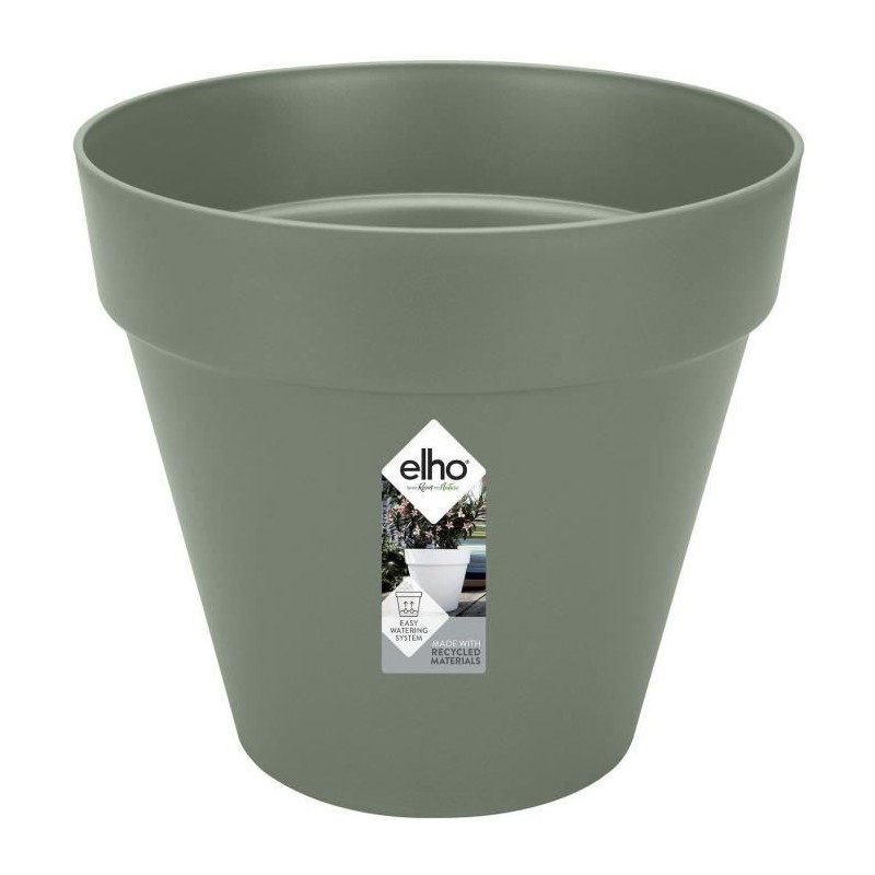 Pot De Fleurs Rond LOFT URBAN - Plastique Réservoir - Ø30 - Vert