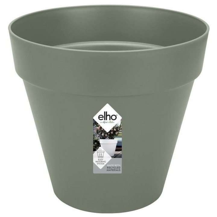 Pot De Fleurs Rond LOFT URBAN - Plastique Réservoir - Ø30 - Vert