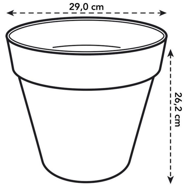 Pot De Fleurs Rond LOFT URBAN - Plastique Réservoir - Ø30 - Vert