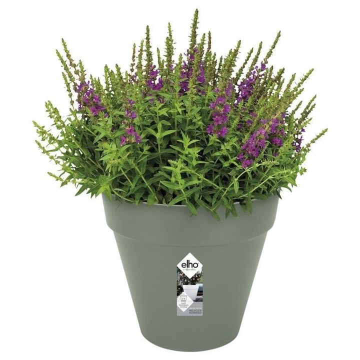 Pot De Fleurs Rond LOFT URBAN - Plastique Réservoir - Ø30 - Vert