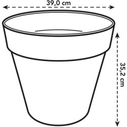 Pot De Fleurs Rond LOFT URBAN - Plastique - Percé - Réservoir - Avec roulettes - Ø40 - Vert