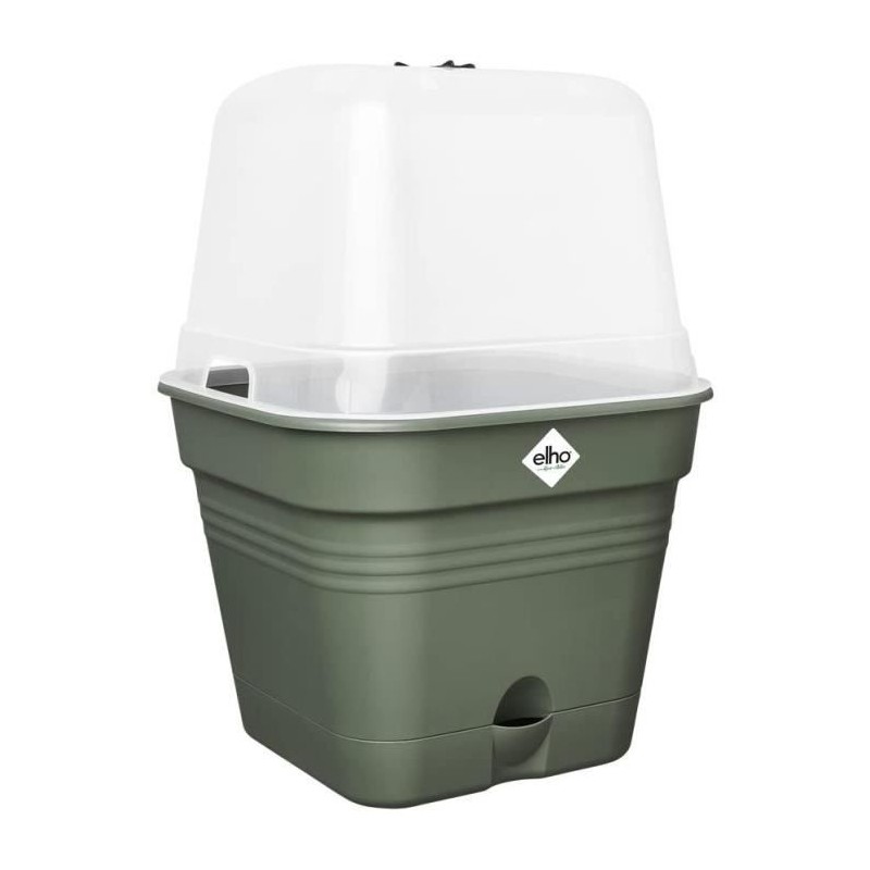 Pot De Fleurs Carré GREEN BASICS - Plastique - Réservoir - Ø20 - Leaf Green