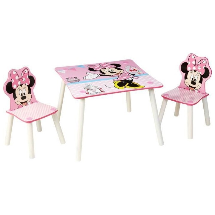 Table et chaises de Minnie Mouse en MDF.