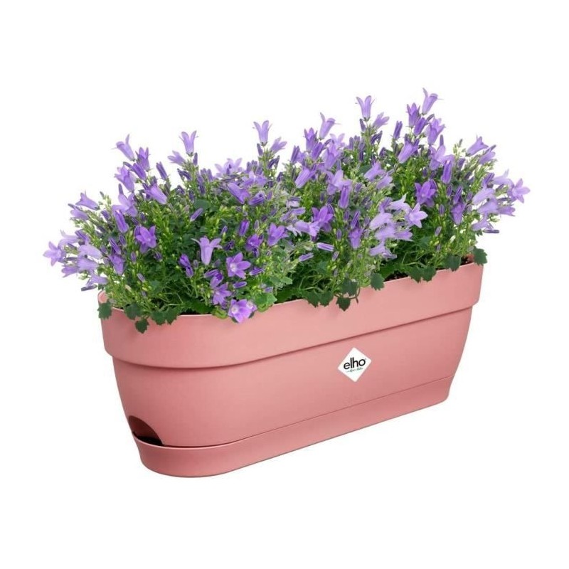 Pot De Fleurs Rond LOFT URBAN - Plastique - Percé - Réservoir - Avec roulettes - Ø50 - Rose poudré