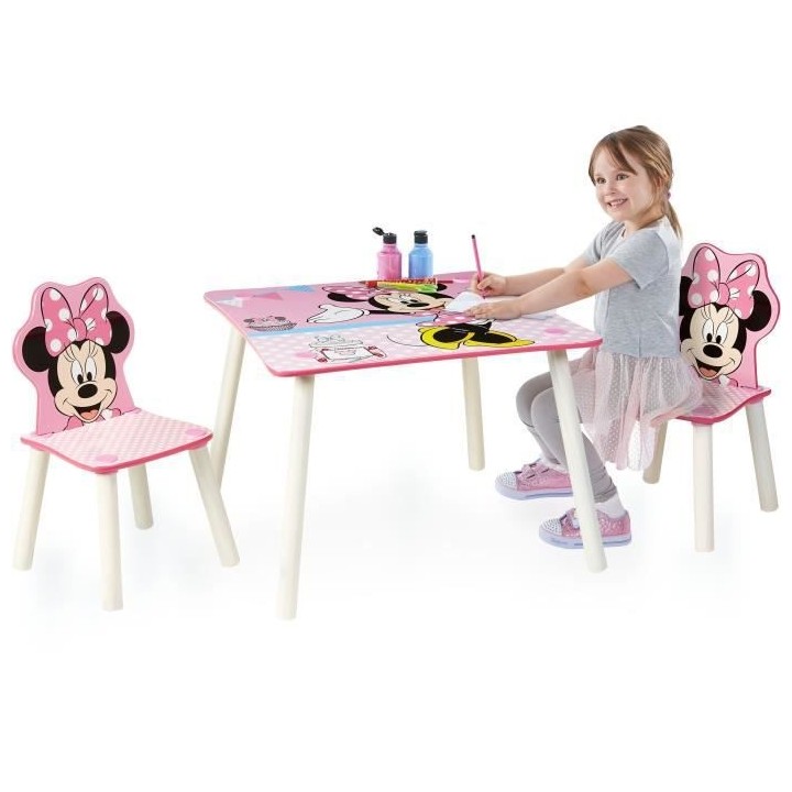 Table et chaises de Minnie Mouse en MDF.