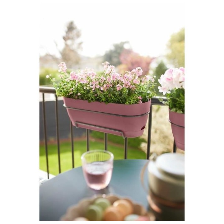 Planteur Rectangle VIBIA - Plastique - Réservoir - Ø50 - Rose Poussi