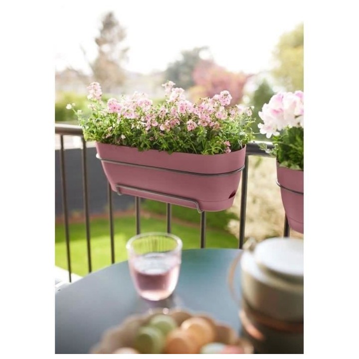 Planteur Rectangle VIBIA - Plastique - Réservoir - Ø70 - Rose Poussi
