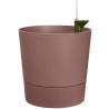 Pot De Fleurs Rond GREENSENSE AQUA CARE - Plastique Réservoir - Avec roulettes - Ø30 - Brun Argile