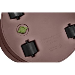 Pot De Fleurs Rond GREENSENSE AQUA CARE - Plastique Réservoir - Avec roulettes - Ø30 - Brun Argile