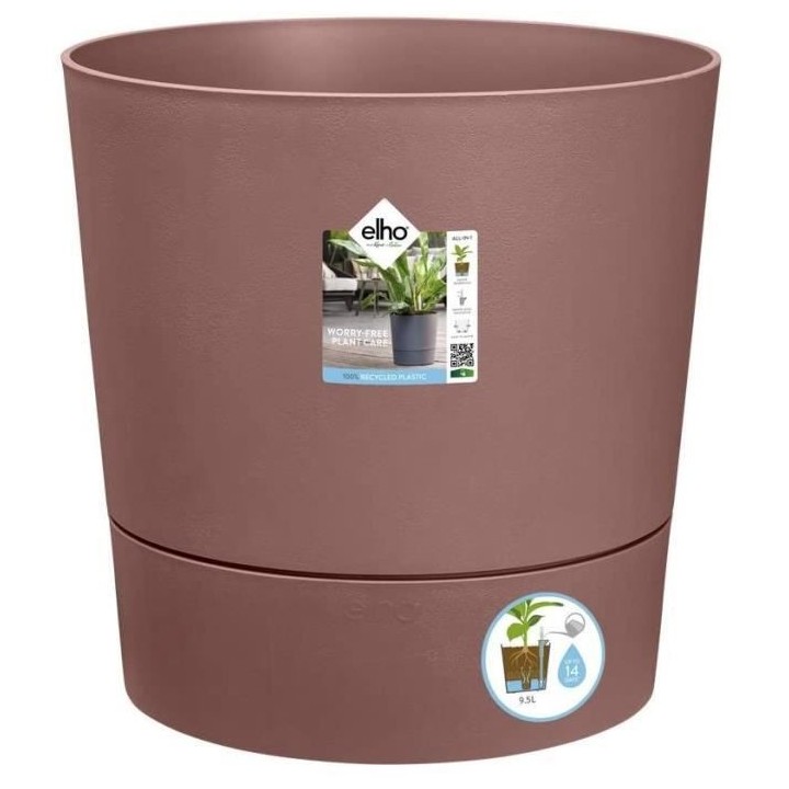 Pot De Fleurs Rond GREENSENSE AQUA CARE - Plastique Réservoir - Avec