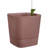 Pot De Fleurs Carré GREENSENSE AQUA CARE - Plastique Réservoir - Avec roulettes - Ø38 - Brun Argile