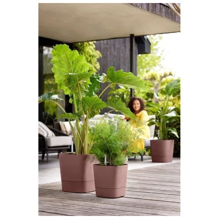 Pot De Fleurs Carré GREENSENSE AQUA CARE - Plastique Réservoir - Ave
