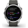 Montre GPS connectée - GARMIN - Fenix 7S - Argent avec bracelet gris