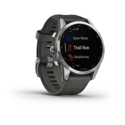 Montre GPS connectée - GARMIN - Fenix 7S - Argent avec bracelet gris