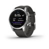 Montre GPS connectée - GARMIN - Fenix 7S - Argent avec bracelet gris