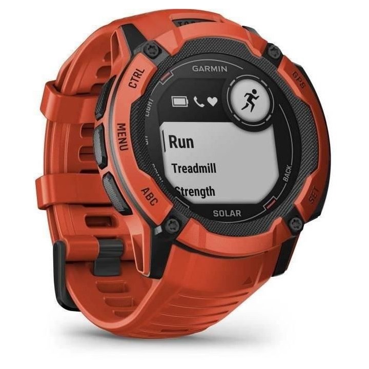 Montre GPS connectée - GARMIN - Instinct 2X Solar Rouge