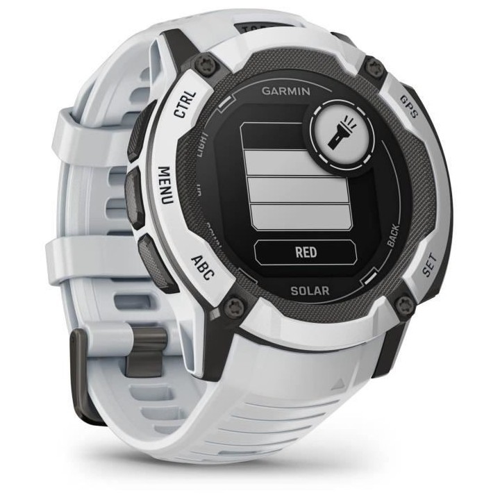 Montre GPS connectée - GARMIN - Instinct 2X Solar Blanche