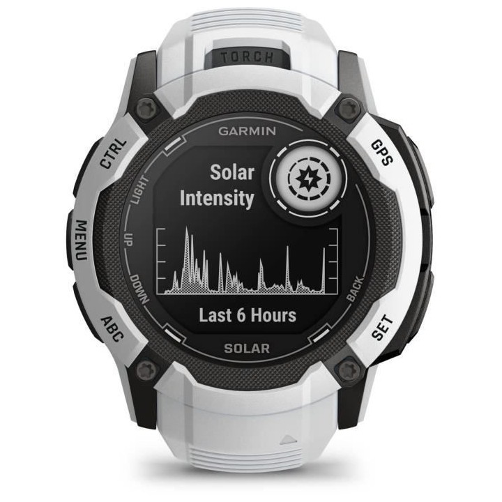 Montre GPS connectée - GARMIN - Instinct 2X Solar Blanche