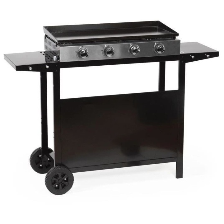 Plancha gaz GARDEN MAX MERIDA - 4 feux - Sur chariot - Acier émaillé